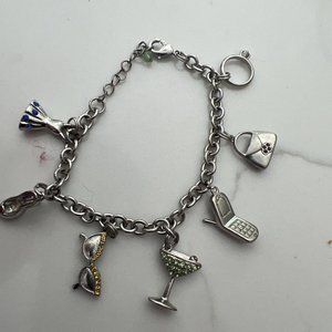 7 1/4" Charm Bracelet W/ 7 Silver Tone Women's Accessories Charms